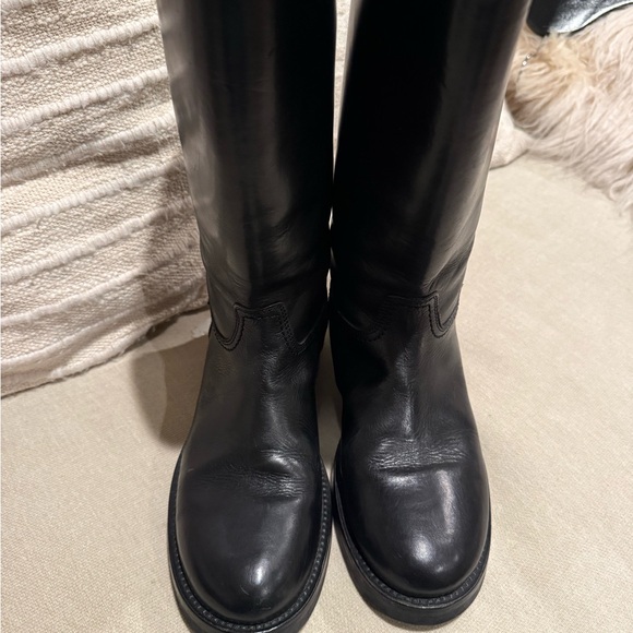 Ann Demeulemeester Black Leather Riding Boots Made in Italy size 38 1/2 - Picture 9 of 13